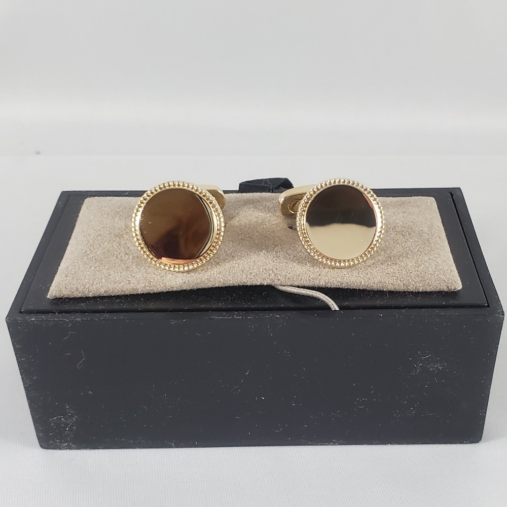 Jos. A. Bank gold tone round cufflinks NEW